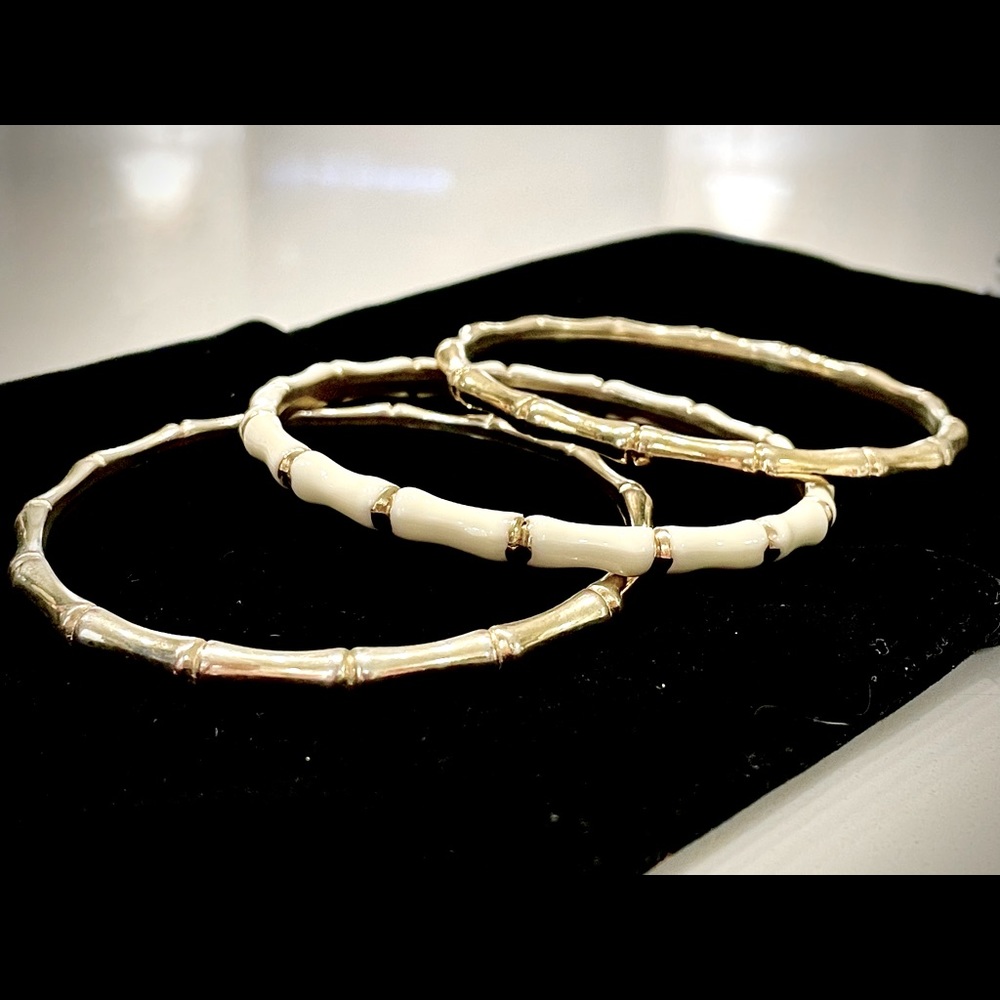 Set of 3: Bamboo Style Bangle Bracelets